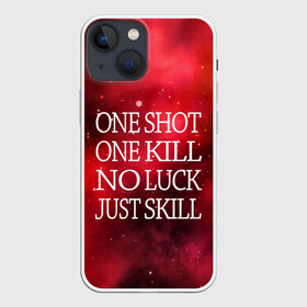 Чехол для iPhone 13 mini с принтом One Shot One Kill в Кировске,  |  | counter strike. one shot | cs go | csgo | game | one kill | ван шот | красный | лого | надпись | текст