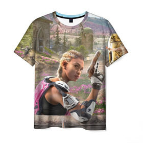 Мужская футболка 3D с принтом Far Cry New Dawn в Кировске, 100% полиэфир | прямой крой, круглый вырез горловины, длина до линии бедер | Тематика изображения на принте: 