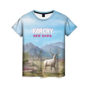 Женская футболка 3D с принтом Far Cry New Dawn в Кировске, 100% полиэфир ( синтетическое хлопкоподобное полотно) | прямой крой, круглый вырез горловины, длина до линии бедер | action adventure | county | cry | dawn | far | farcry | highwaymen | hope | lo | mickey | montana | new | newdawn | sisters | twin | близнецы | боевик | лу | микки | приключение | хайвеймен