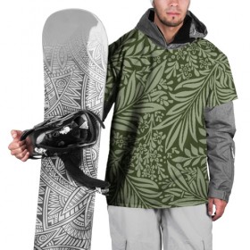 Накидка на куртку 3D с принтом Flowers Green в Кировске, 100% полиэстер |  | art | flower | green | абстракция | арт | листья | пано | цветы