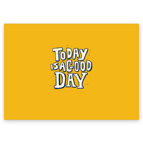 Поздравительная открытка с принтом Good Day в Кировске, 100% бумага | плотность бумаги 280 г/м2, матовая, на обратной стороне линовка и место для марки
 | Тематика изображения на принте: день | краска | мода | прикол | пятна | синий | тренд | улыбка | яркие