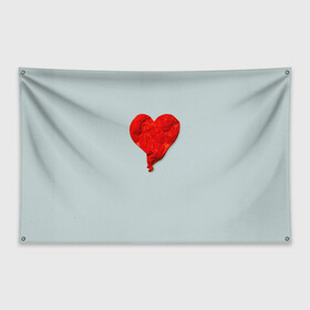 Флаг-баннер с принтом Kanye West Heartbreak в Кировске, 100% полиэстер | размер 67 х 109 см, плотность ткани — 95 г/м2; по краям флага есть четыре люверса для крепления | kanye | kanye west | yandhi | кани | кани вест | кани вэст | янди