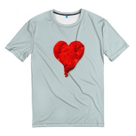 Мужская футболка 3D с принтом Kanye West Heartbreak в Кировске, 100% полиэфир | прямой крой, круглый вырез горловины, длина до линии бедер | Тематика изображения на принте: kanye | kanye west | yandhi | кани | кани вест | кани вэст | янди