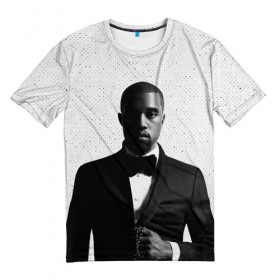 Мужская футболка 3D с принтом Kanye West Halftone в Кировске, 100% полиэфир | прямой крой, круглый вырез горловины, длина до линии бедер | Тематика изображения на принте: kanye | kanye west | yandhi | кани | кани вест | кани вэст | янди
