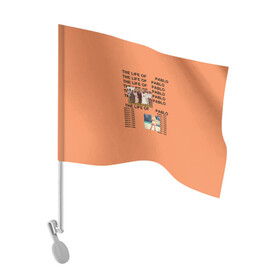 Флаг для автомобиля с принтом Kanye West PABLO в Кировске, 100% полиэстер | Размер: 30*21 см | kanye | kanye west | yandhi | кани | кани вест | кани вэст | янди