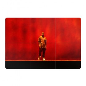 Магнитный плакат 3Х2 с принтом Kanye West Red On Stage в Кировске, Полимерный материал с магнитным слоем | 6 деталей размером 9*9 см | 