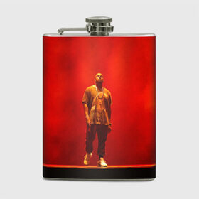 Фляга с принтом Kanye West Red On Stage в Кировске, металлический корпус | емкость 0,22 л, размер 125 х 94 мм. Виниловая наклейка запечатывается полностью | 