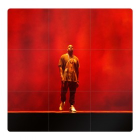 Магнитный плакат 3Х3 с принтом Kanye West Red On Stage в Кировске, Полимерный материал с магнитным слоем | 9 деталей размером 9*9 см | 