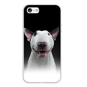 Чехол для iPhone 5/5S матовый с принтом Oh snap! в Кировске, Силикон | Область печати: задняя сторона чехла, без боковых панелей | Тематика изображения на принте: bull terrier | dog |   | бультерьер | собака