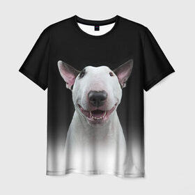 Мужская футболка 3D с принтом Oh snap! в Кировске, 100% полиэфир | прямой крой, круглый вырез горловины, длина до линии бедер | Тематика изображения на принте: bull terrier | dog |   | бультерьер | собака