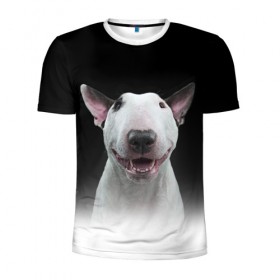 Мужская футболка 3D спортивная с принтом Oh snap! в Кировске, 100% полиэстер с улучшенными характеристиками | приталенный силуэт, круглая горловина, широкие плечи, сужается к линии бедра | Тематика изображения на принте: bull terrier | dog |   | бультерьер | собака
