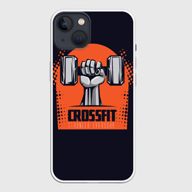 Чехол для iPhone 13 с принтом Crossfit в Кировске,  |  | мода | мотивация | настроения | позитив | прикол | пятна | тренд | яркие