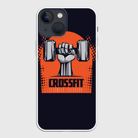 Чехол для iPhone 13 mini с принтом Crossfit в Кировске,  |  | мода | мотивация | настроения | позитив | прикол | пятна | тренд | яркие