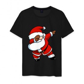 Мужская футболка хлопок с принтом DAB Santa в Кировске, 100% хлопок | прямой крой, круглый вырез горловины, длина до линии бедер, слегка спущенное плечо. | Тематика изображения на принте: 