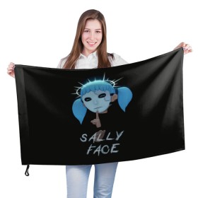 Флаг 3D с принтом Sally Face (6) в Кировске, 100% полиэстер | плотность ткани — 95 г/м2, размер — 67 х 109 см. Принт наносится с одной стороны | face | fisher | larry johnson | mask | sally | sally face | sally fisher | демоны | духи | маска | призраки | салли | салли фейс | салли фишер | фейс