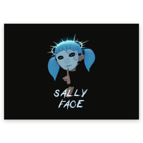 Поздравительная открытка с принтом Sally Face (6) в Кировске, 100% бумага | плотность бумаги 280 г/м2, матовая, на обратной стороне линовка и место для марки
 | Тематика изображения на принте: face | fisher | larry johnson | mask | sally | sally face | sally fisher | демоны | духи | маска | призраки | салли | салли фейс | салли фишер | фейс