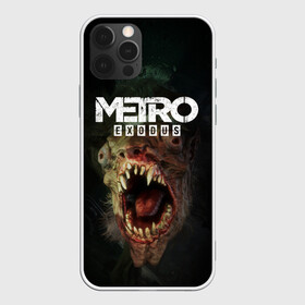 Чехол для iPhone 12 Pro с принтом Metro Exodus в Кировске, силикон | область печати: задняя сторона чехла, без боковых панелей | 2019 | 2033 | exodus | game | logo | metro | апокалипсис | герой | зубы | игра | исход | лого | метро | монстр | персонаж | сталкер