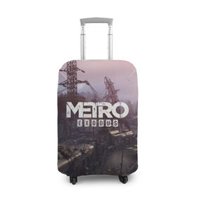 Чехол для чемодана 3D с принтом Metro Exodus в Кировске, 86% полиэфир, 14% спандекс | двустороннее нанесение принта, прорези для ручек и колес | 2019 | 2033 | exodus | game | logo | metro | апокалипсис | вышки | игра | исход | лого | локация | метро | пейзаж | скриншот | сталкер