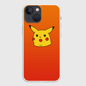 Чехол для iPhone 13 mini с принтом Покемон Пикачу удивлен в Кировске,  |  | meme | pika pika | pikachu | мем | открытый рот | пика пика | пикачу | покемон | поражен | удивление | шок