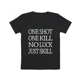 Детская футболка хлопок с принтом One Shot Battlefield в Кировске, 100% хлопок | круглый вырез горловины, полуприлегающий силуэт, длина до линии бедер | 2019 | 5 | battlefield | game | logo | one kill | one shot | skill | v
