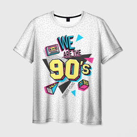 Мужская футболка 3D с принтом Девяностые в Кировске, 100% полиэфир | прямой крой, круглый вырез горловины, длина до линии бедер | 1990 | 90е | pop | vhs | аудиокассета | ретро