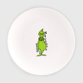 Тарелка с принтом Naughty Grinch в Кировске, фарфор | диаметр - 210 мм
диаметр для нанесения принта - 120 мм | Тематика изображения на принте: grinch | гринч | новый год | рождество