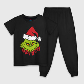 Детская пижама хлопок с принтом Cristmas Grinch в Кировске, 100% хлопок |  брюки и футболка прямого кроя, без карманов, на брюках мягкая резинка на поясе и по низу штанин
 | grinch | гринч | новый год | рождество
