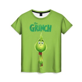 Женская футболка 3D с принтом The Grinch в Кировске, 100% полиэфир ( синтетическое хлопкоподобное полотно) | прямой крой, круглый вырез горловины, длина до линии бедер | grinch | гринч | новый год | рождество