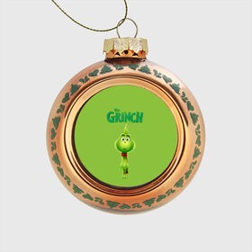 Стеклянный ёлочный шар с принтом The Grinch в Кировске, Стекло | Диаметр: 80 мм | grinch | гринч | новый год | рождество
