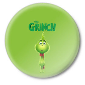 Значок с принтом The Grinch в Кировске,  металл | круглая форма, металлическая застежка в виде булавки | grinch | гринч | новый год | рождество