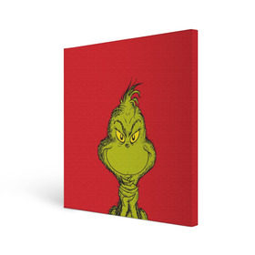 Холст квадратный с принтом Grinch в Кировске, 100% ПВХ |  | grinch | гринч | новый год | рождество