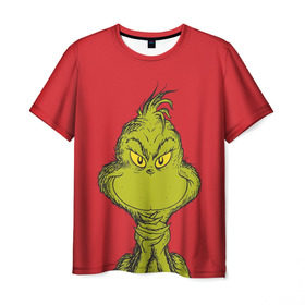 Мужская футболка 3D с принтом Grinch в Кировске, 100% полиэфир | прямой крой, круглый вырез горловины, длина до линии бедер | Тематика изображения на принте: grinch | гринч | новый год | рождество