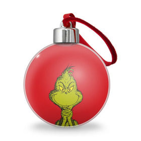 Ёлочный шар с принтом Grinch в Кировске, Пластик | Диаметр: 77 мм | Тематика изображения на принте: grinch | гринч | новый год | рождество