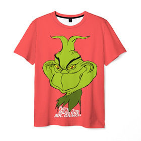 Мужская футболка 3D с принтом Mr. Grinch в Кировске, 100% полиэфир | прямой крой, круглый вырез горловины, длина до линии бедер | grinch | гринч | новый год | рождество
