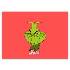 Поздравительная открытка с принтом Mr. Grinch в Кировске, 100% бумага | плотность бумаги 280 г/м2, матовая, на обратной стороне линовка и место для марки
 | grinch | гринч | новый год | рождество