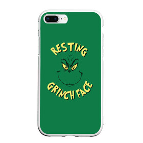 Чехол для iPhone 7Plus/8 Plus матовый с принтом Resting Grinch Face в Кировске, Силикон | Область печати: задняя сторона чехла, без боковых панелей | grinch | гринч | новый год | рождество