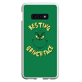 Чехол для Samsung S10E с принтом Resting Grinch Face в Кировске, Силикон | Область печати: задняя сторона чехла, без боковых панелей | grinch | гринч | новый год | рождество