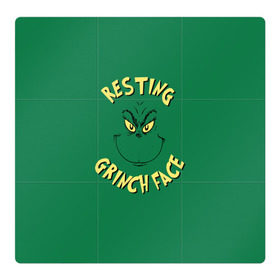 Магнитный плакат 3Х3 с принтом Resting Grinch Face в Кировске, Полимерный материал с магнитным слоем | 9 деталей размером 9*9 см | Тематика изображения на принте: grinch | гринч | новый год | рождество