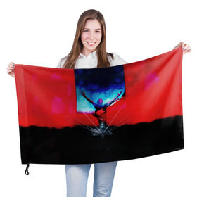 Флаг 3D с принтом Джордж Уотерс из Pink Floyd в Кировске, 100% полиэстер | плотность ткани — 95 г/м2, размер — 67 х 109 см. Принт наносится с одной стороны | 
