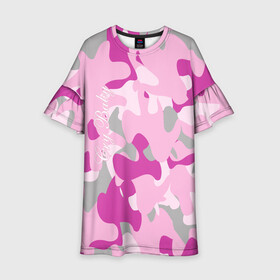Детское платье 3D с принтом Lil PEEP Cry baby в Кировске, 100% полиэстер | прямой силуэт, чуть расширенный к низу. Круглая горловина, на рукавах — воланы | baby | cry | lil peep | lil peep cry baby | pink | камуфляж | розовый | розовый камуфляж