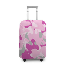 Чехол для чемодана 3D с принтом Lil PEEP Cry baby в Кировске, 86% полиэфир, 14% спандекс | двустороннее нанесение принта, прорези для ручек и колес | baby | cry | lil peep | lil peep cry baby | pink | камуфляж | розовый | розовый камуфляж