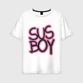 Женская футболка хлопок Oversize с принтом Susboy в Кировске, 100% хлопок | свободный крой, круглый ворот, спущенный рукав, длина до линии бедер
 | baby | cry | lil peep | lil peep cry baby | pink | susboy | камуфляж | лил | лилпип | пип | розовый | розовый камуфляж