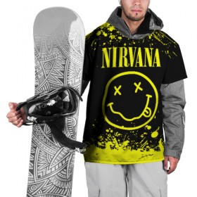 Накидка на куртку 3D с принтом Nirvana в Кировске, 100% полиэстер |  | grunge | kurt cobain | nirvana | группы | курт кобейн | музыка | нирвана | рок | смайл | смайлик