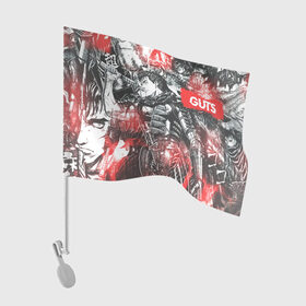 Флаг для автомобиля с принтом Guts в Кировске, 100% полиэстер | Размер: 30*21 см | anime | berserk | guts | аниме | берсерк | гатс