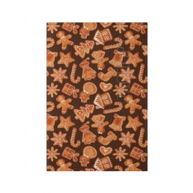 Обложка для паспорта матовая кожа с принтом Праздничные Печеньки в Кировске, натуральная матовая кожа | размер 19,3 х 13,7 см; прозрачные пластиковые крепления | 