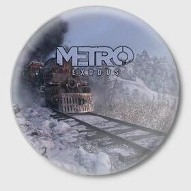 Значок с принтом Metro Exodus в Кировске,  металл | круглая форма, металлическая застежка в виде булавки | Тематика изображения на принте: 