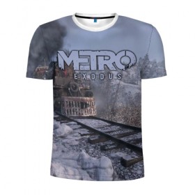Мужская футболка 3D спортивная с принтом Metro Exodus в Кировске, 100% полиэстер с улучшенными характеристиками | приталенный силуэт, круглая горловина, широкие плечи, сужается к линии бедра | 
