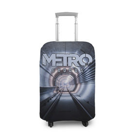 Чехол для чемодана 3D с принтом Metro Exodus в Кировске, 86% полиэфир, 14% спандекс | двустороннее нанесение принта, прорези для ручек и колес | exodus | horror | metro | survival | исход | метро | мутация | оружия | стелс | шутер | экшен