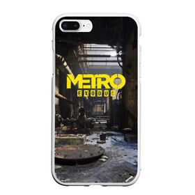 Чехол для iPhone 7Plus/8 Plus матовый с принтом METRO EXODUS в Кировске, Силикон | Область печати: задняя сторона чехла, без боковых панелей | Тематика изображения на принте: ak47 | metro 2033 | metro exodus | апокалипсис | артем | глуховский | дорога | маски | ночь | оружие | поезд | противогаз | сталкеры