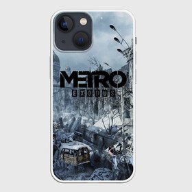 Чехол для iPhone 13 mini с принтом METRO EXODUS в Кировске,  |  | ak47 | metro 2033 | metro exodus | апокалипсис | артем | глуховский | дорога | маски | ночь | оружие | поезд | противогаз | сталкеры